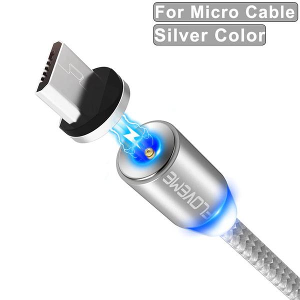 2 m FLOVEME magnet laddare micro-usb|silver