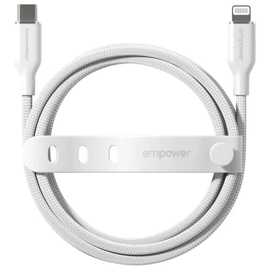 empower by PanzerGlass Racing USB-C to Lightning 1.2m vit vit