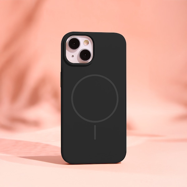 Silicone Thin Mag-skal för iPhone 15 Pro Max 6,7\" svart