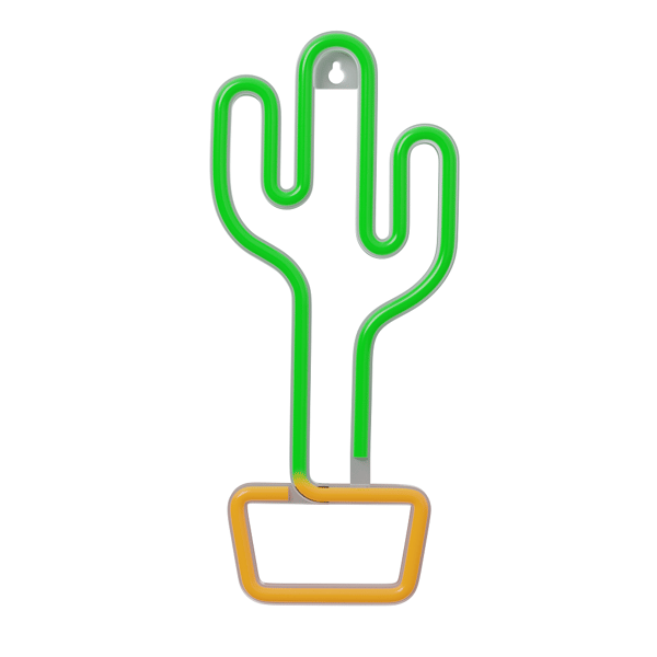 Neon LED-ljus CACTUS orange grön Bat + USB FLNE02 Forever Light