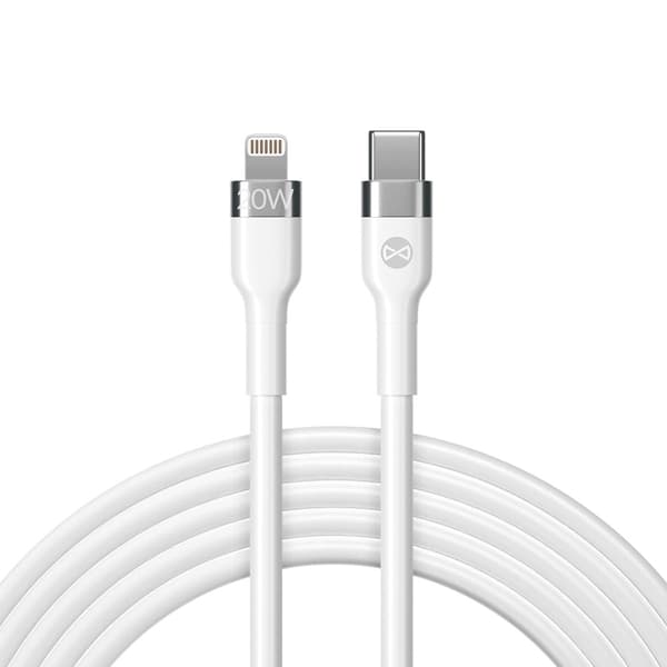 Forever Flexible-kabel USB-C - Lightning 1,0 m 20W vit