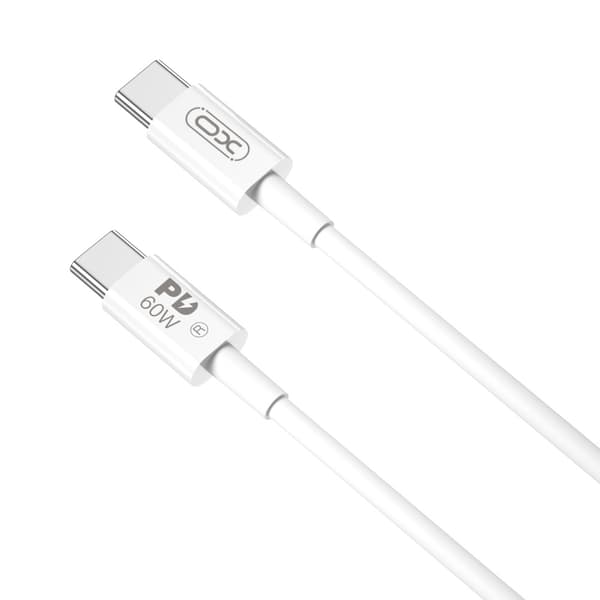 XO-kabel NB-Q190A PD USB-C - USB-C 1,0m 60W vit