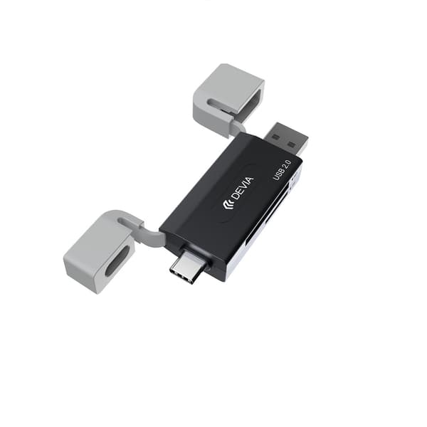 Devia kortläsare 2in1 EL239 USB/USB-C 2.0 svart