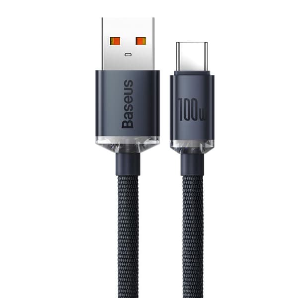 Baseus-kabel Crystal Shine USB - USB-C 1,2 m 100W svart