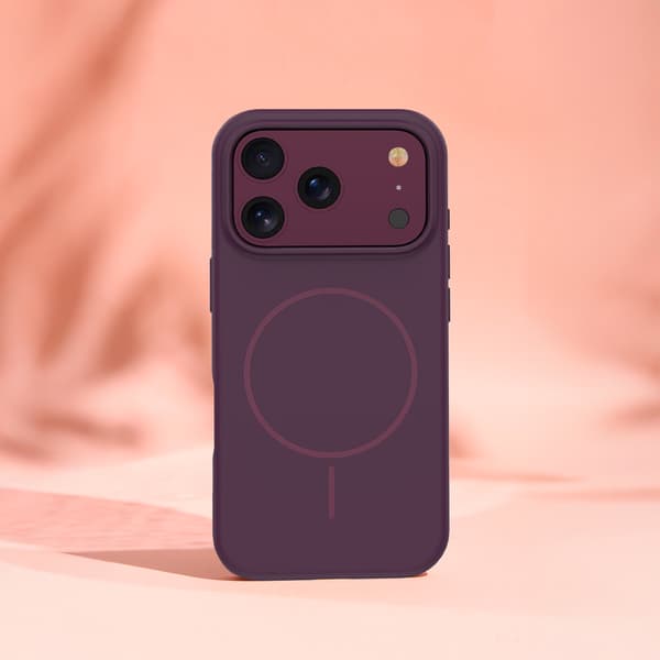 Silicone Thin Mag skal för iPhone 17 Pro Max / iPhone 18 Pro Max mörkt körsbär