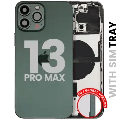 Baksida med smådelar för iPhone 13 Pro Max (EU / Global version) (Använd OEM-drag: Klass A) (Alpingrön)