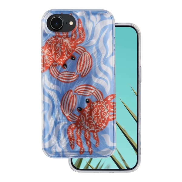 Ultra Trendy Summer skal för iPhone 16e / 17e krabba transparent