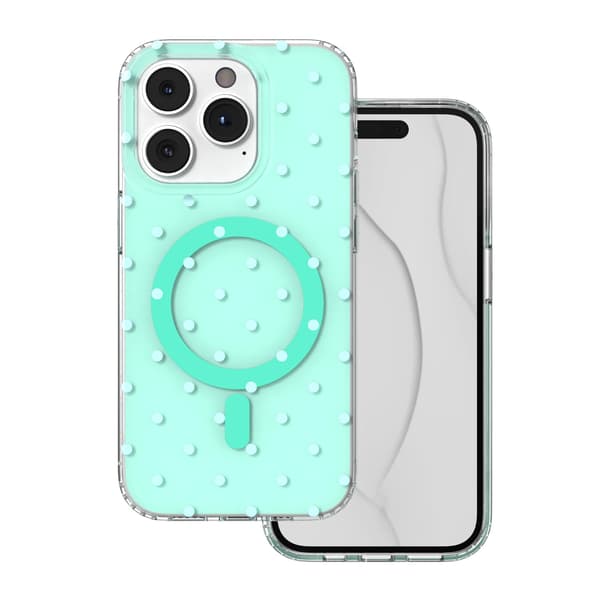Bubble Dots Mag skal för iPhone 14 Pro grön
