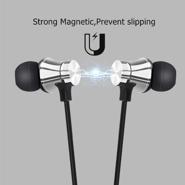 Magnetisk bluetooth hörlurar|silver