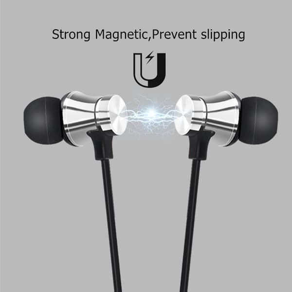Magnetisk bluetooth hörlurar|silver