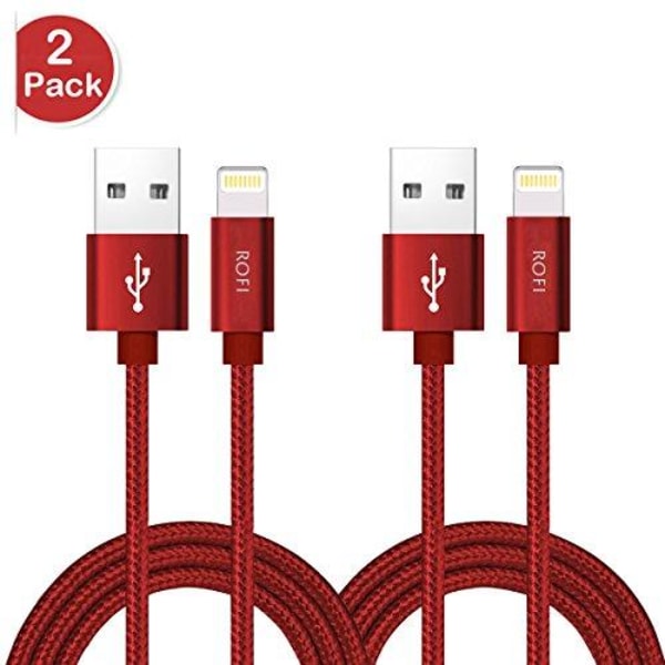 2 st super kvalitet 2 m iphone kabel|röd