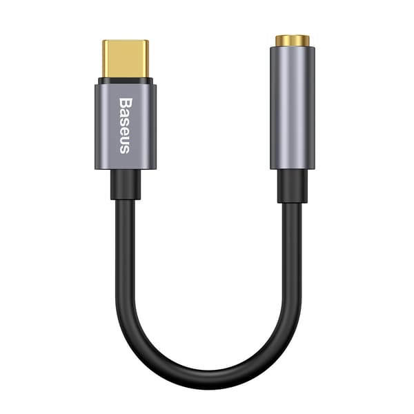 Baseus-adapter L54 USB-C till jack 3,5 mm mörkgrå