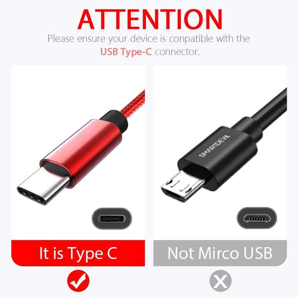 2 st 2m USB-C färgade kabel