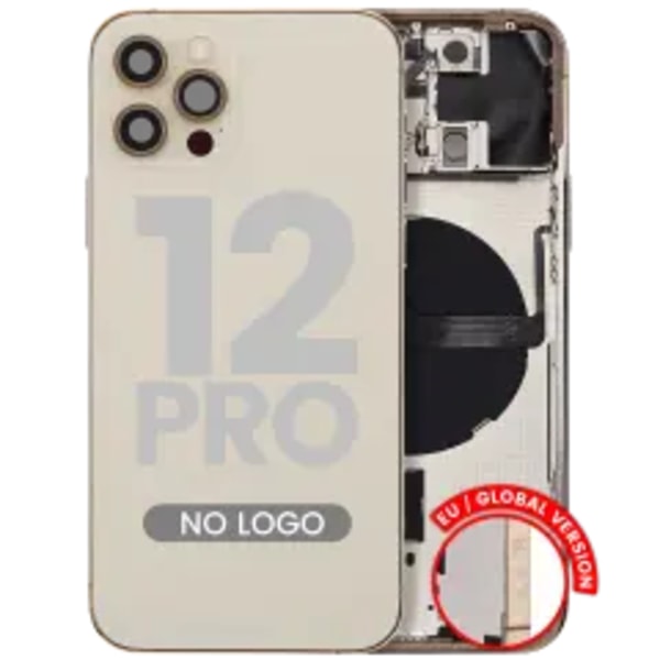 Baksida med smådelar för iPhone 12 Pro (EU / Global version) (Eftermarknad Plus) (Guld)
