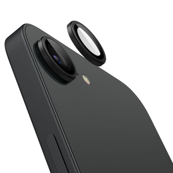 Spigen Optik Pro Glas tR \"EZ Fit\" Kameraskydd 2-pack för iPhone 16E svart