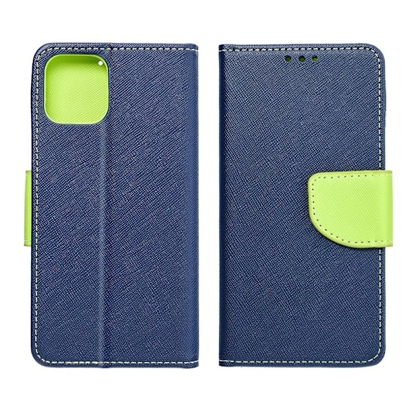 Fancy Book case for IPHONE 12 / 12 PRO navy/lime