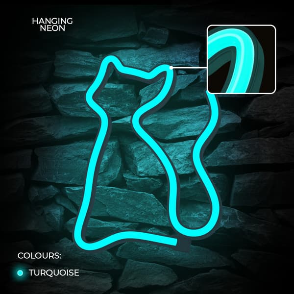 Neon LED Lamp CAT turquoise NNE24 Neolia