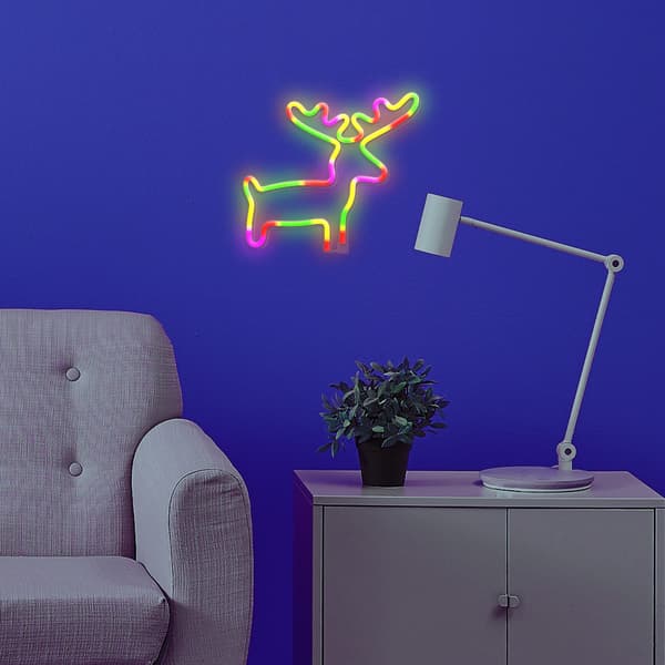 Neon LED-ljus ÄLG flerfärgad Fladdermus + USB FLNE12 Forever Light