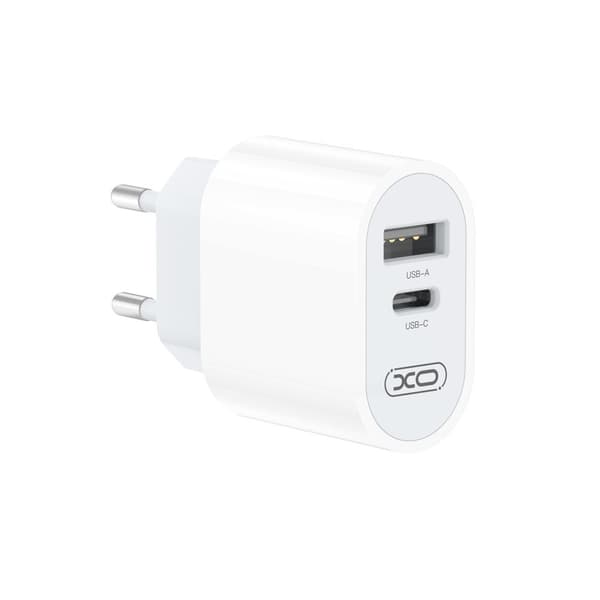 20W 1x USB-C Vit + Lightning - USB-C-2m kabel vit