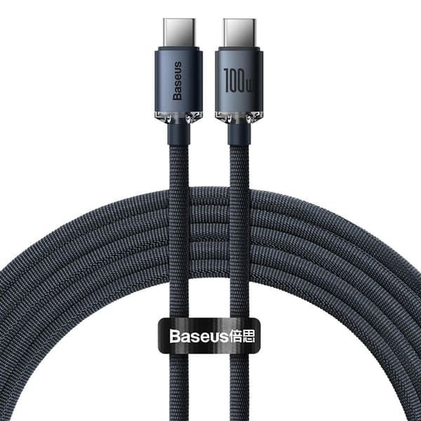 Baseus kabel Crystal Shine USB-C - USB-C 2,0 m 100W svart