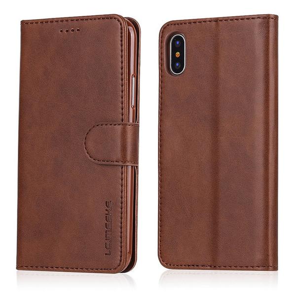 LC läder fodral för iphone 11 pro mörkbrun DarkBrown