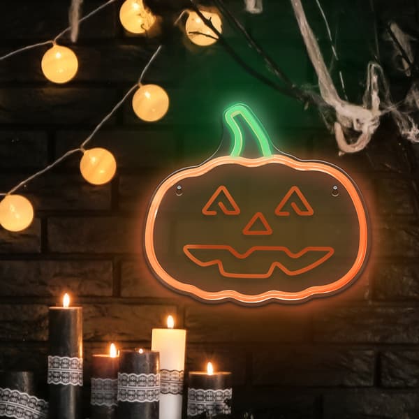 Neon PLEXI LED HAPPY PUMPKIN orange grön FPNE10 Forever Light orange