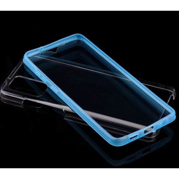 front och back silikon fodral för Samsung A41 blå Blue