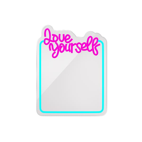 Neon MIRROR LED LOVE YOURSELF turkos rosa FMNE01 Forever Light