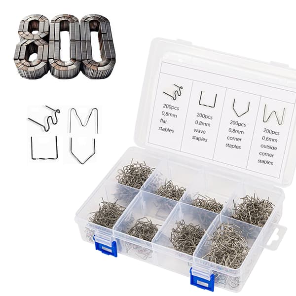 Set med klamrar för plastsvets