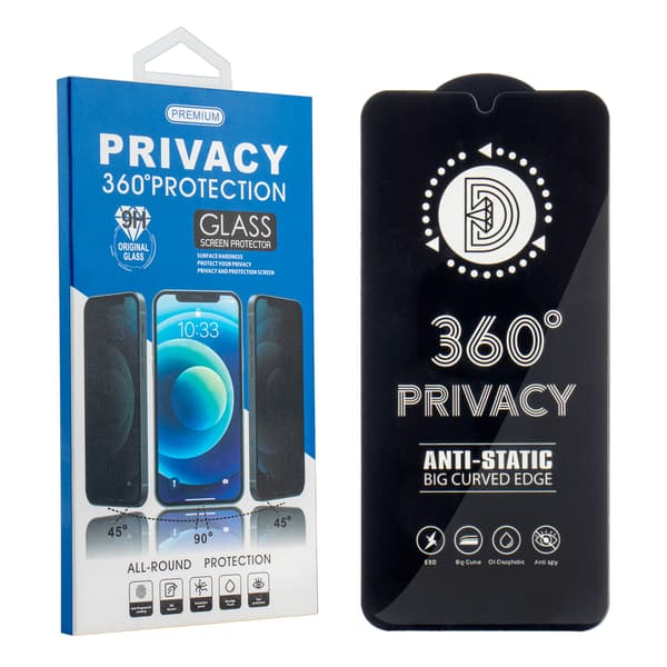 Härdat glas Sekretess 360 för iPhone 15 Plus / 16 Plus