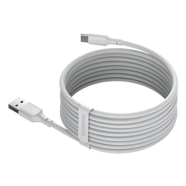 Baseus-kabel Simple Wisdom USB - USB-C 1,5 m 5A vit 2 st