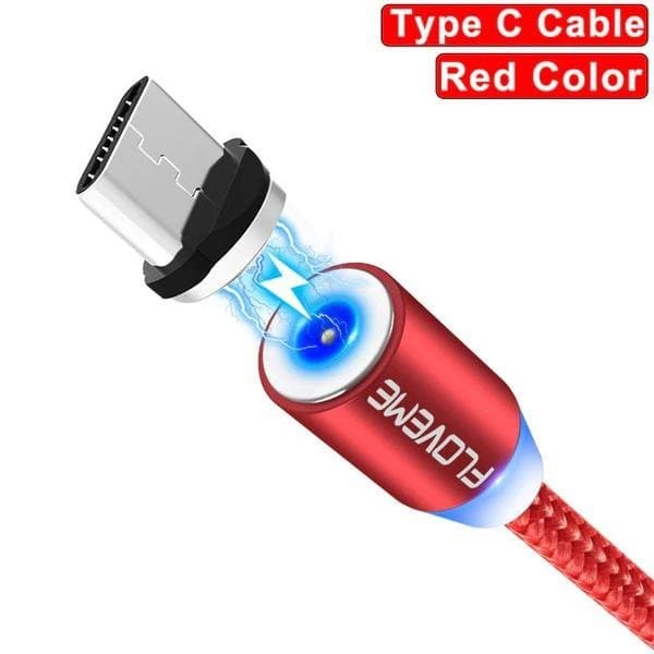 2 m magnet kabel med USB C svart