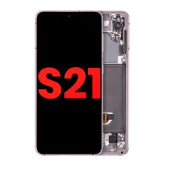OLED-enhet med ram för Samsung Galaxy S21 5G (Eftermarknad Plus) (Phantom Violet) lila