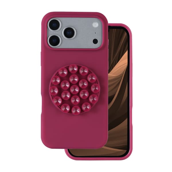 Silikon Stick skal för iPhone 17 Pro Max maroon svart