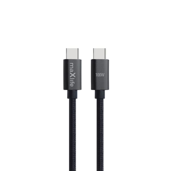 Maxlife MXUC-12 kabel USB-C - USB-C 2,0 m 100W svart svart
