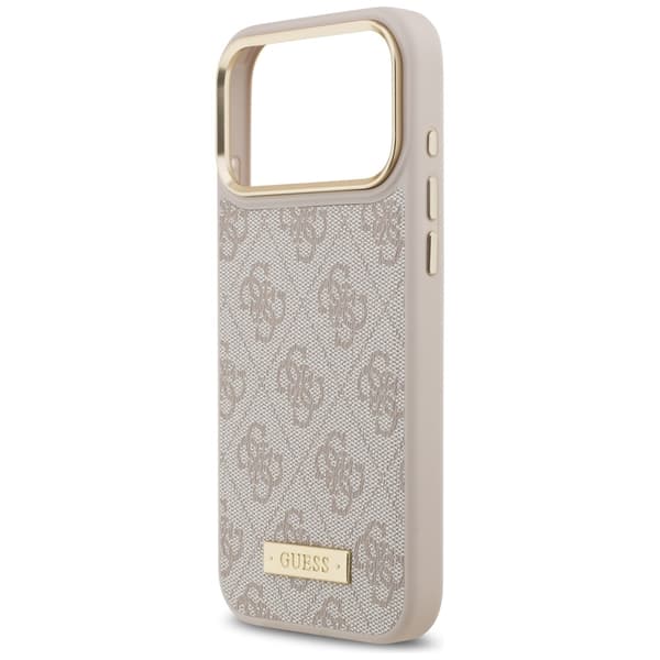 Guess 4G Logo Plate MagSafe fodral för iPhone 17 Pro Max rosa
