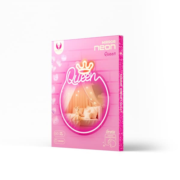 Neon MIRROR LED QUEEN varmvit rosa FMNE04 Forever Light