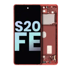 OLED Assembly With Frame For Samsung Galaxy S20 FE 4G / 5G (Service Pack) (Cloud Red)