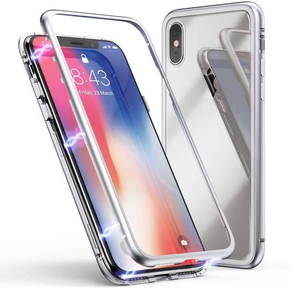 Magnetisk Aluminiummetall  för iphone X silver Silver