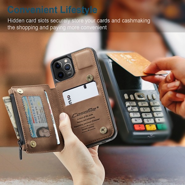 CaseMe  läderbakfodral för iPhone 13 pro max grön