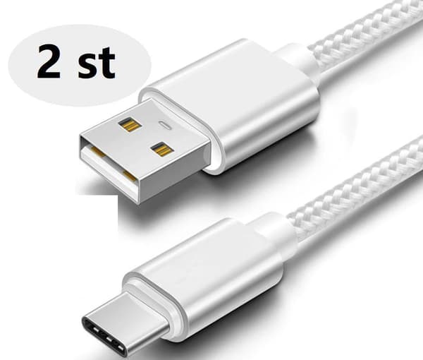 2 st 2 m färgade usb-c supporta Q.C 3.0 Gold