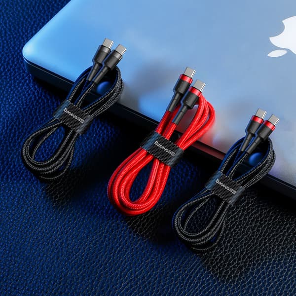 Baseus kabel Cafule PD 2 0 USB-C - USB-C 1,0m 3A grå-svart 60W svart