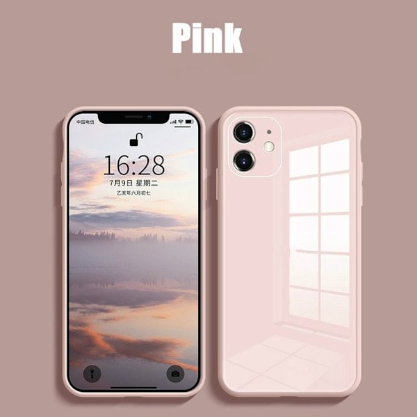 glasfodral för iphone 12 röd röd