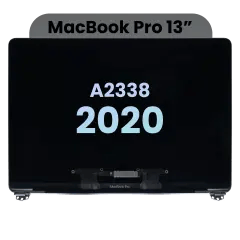 Komplett LCD-skärmmontering för MacBook Pro 13\" A2338 (2020) (Äkta OEM) (Rymdgrå) svart