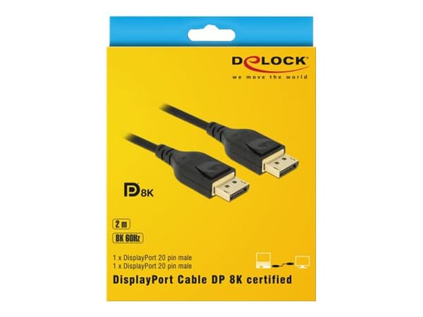 Delock DisplayPort kabel 2m svart