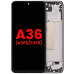 OLED-enhet med ram för Samsung Galaxy A36 5G (A366 / 2025) (Eftermarknad Plus) (Svart) svart
