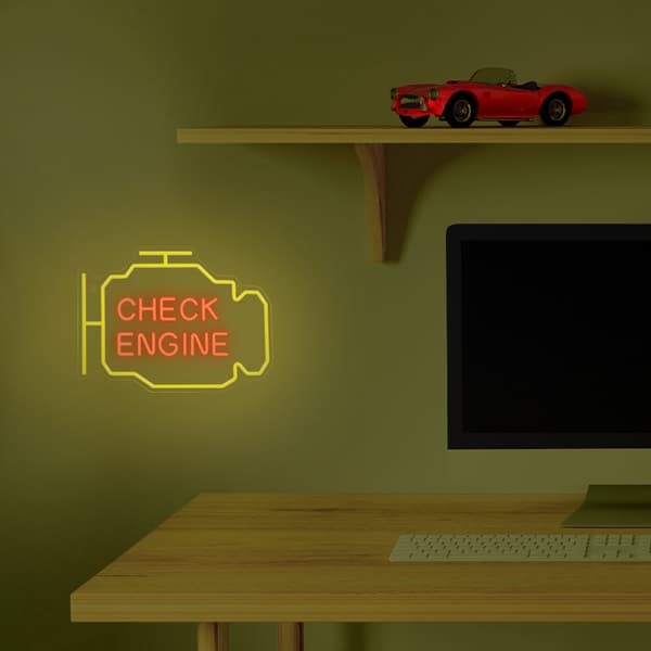 Neon PLEXI LED CHECK ENGINE gul röd NNE21 Neolia