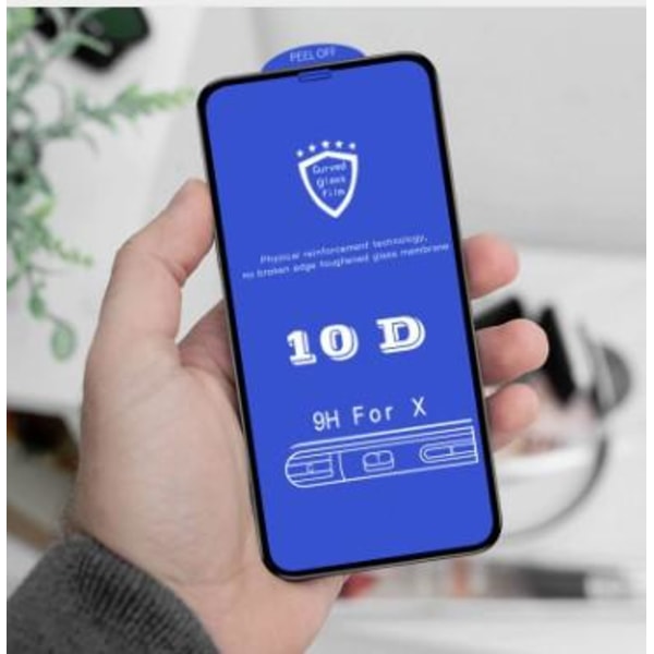 10D Full Cover Härdat Glas för Iphone Xs max