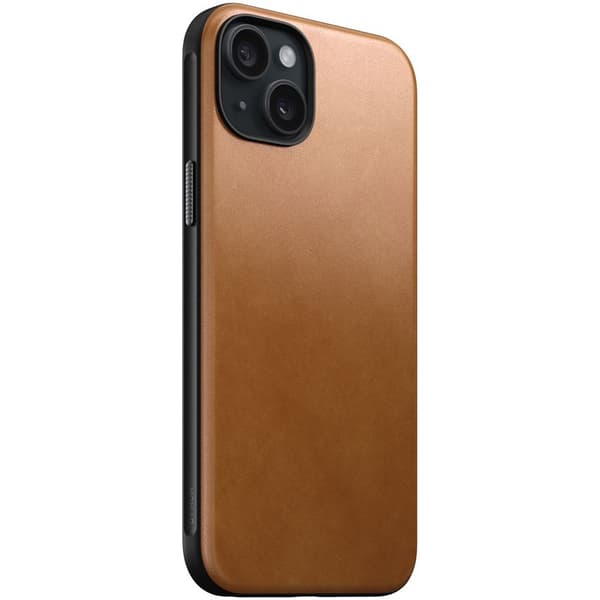 Nomad Modern läderfodral för iPhone 15 Plus 6,7\" engelskt brunt