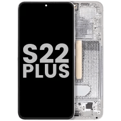 OLED-enhet med ram för Samsung Galaxy S22 Plus 5G (Använd OEM-dragning: Klass B/C) (Vit) vit